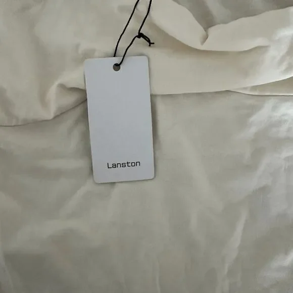 NWT Lanston White One Shoulder Stretch Drape Front Tank Top Womens Size XS - Picture 6 of 7